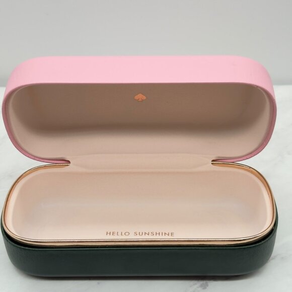 Kate Spade Pink Green X Large Authentic Sunglasses Eyeglasses Case w/ Cloth - Picture 4 of 6